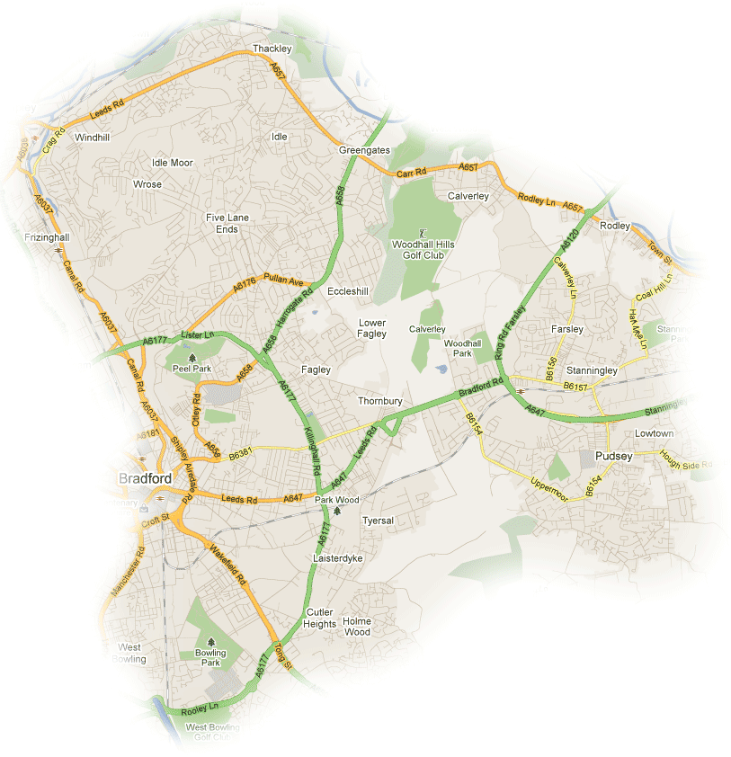 Map of areas covered